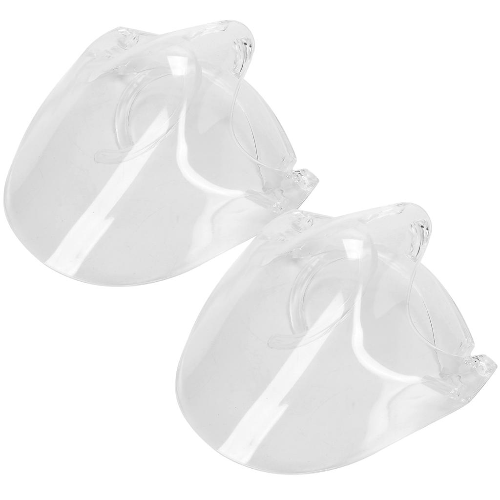 2 Stück Transparenter Gesichtsschutz Ohrhaken Staubdicht Klare Linse Gesichtsabdeckung für Erwachsene Kinder