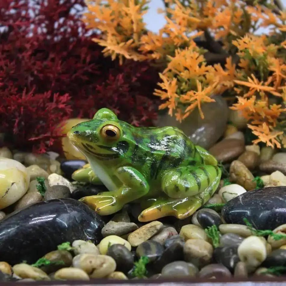 Hot Sold Cute Frog Mini Resins Crafts Fairy Garden Miniatures DIY Terrarium Succulents Miniatures Micro Landscape Decoration
