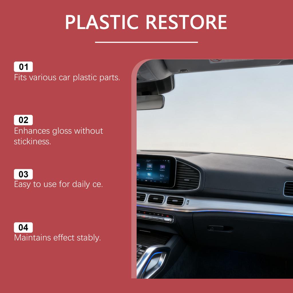 Car Plastic Restorer Back To Black Gloss Leather Panel Repair Car Interior Cleaning Product Car Interior Polishing Coating Agent