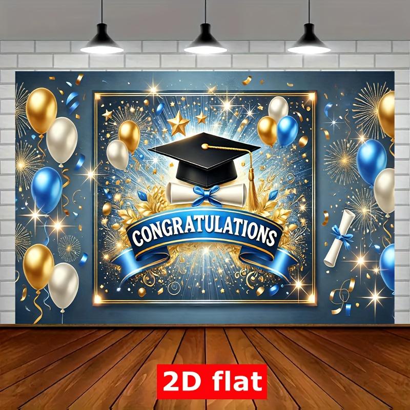 2D Flat Graduation Celebration Banner Versatile Decor for Graduation Parties Home Decor Polyester