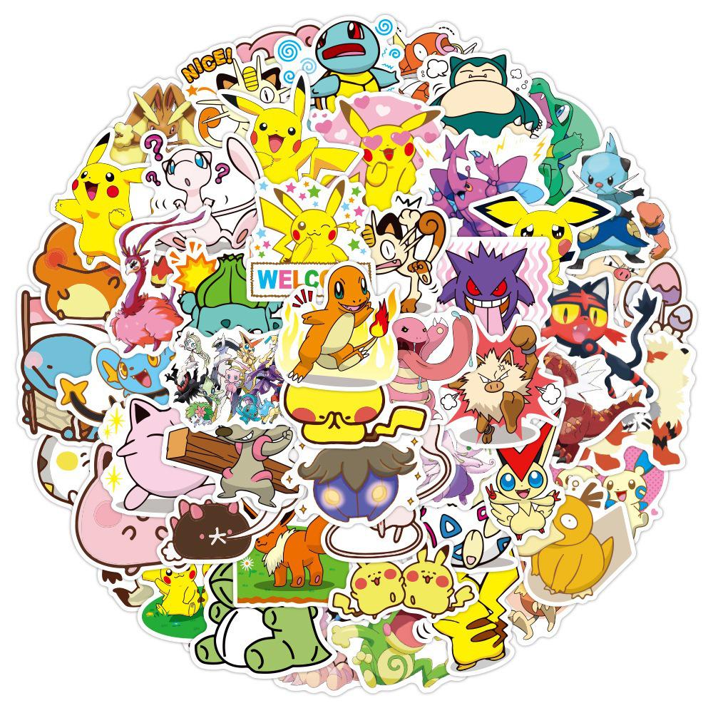 200-Piece Japanese Anime Pokemon Car & Suitcase Graffiti Stickers Set