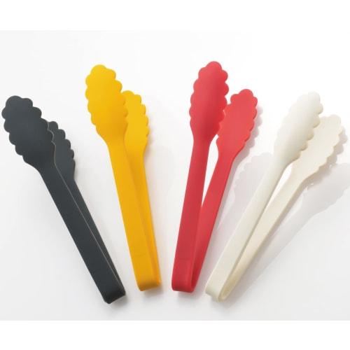 Kanda Silicone Tongs, Regular, Made in Japan, Perfect for Pasta, Meat, and Fish, Kitchen, Onion Ivory, 083474