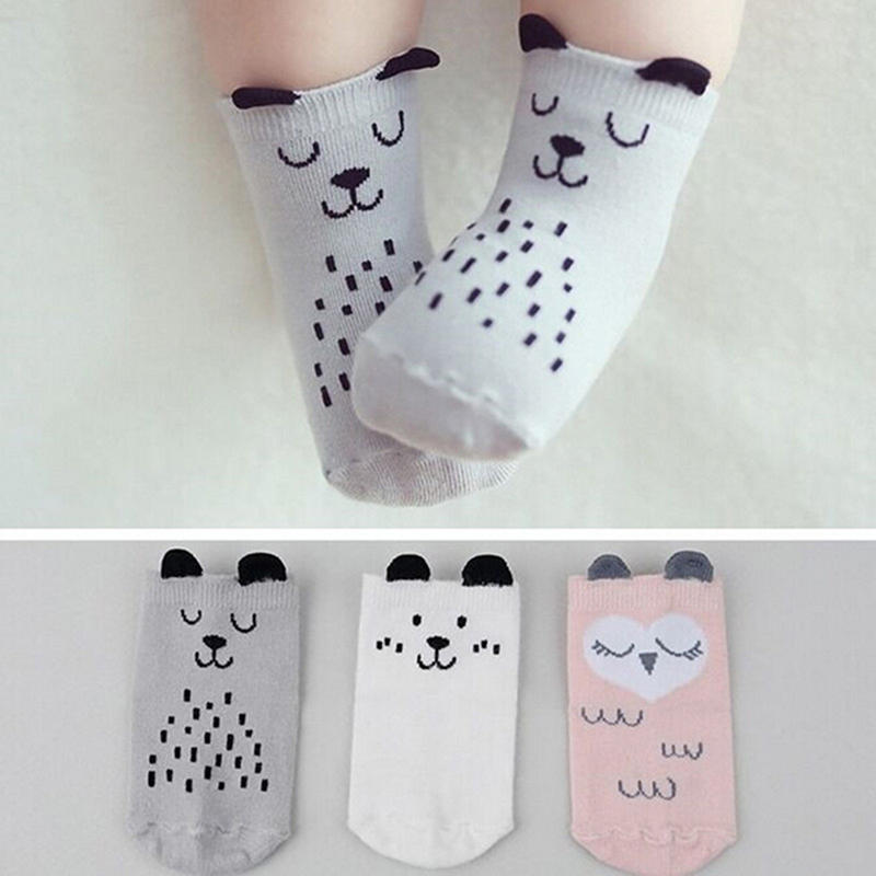 Baby Newborn Infant Cotton Boy Girl Toddler Asymmetry Anti-Slip Floor Socks BS