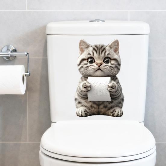 Lustige Tier-Toilettensitzbezug-Aufkleber Wasserdicht Cartoon Schaf Küken Hase Toilettendeckel-Sticker für Badezimmer Zuhause Wand