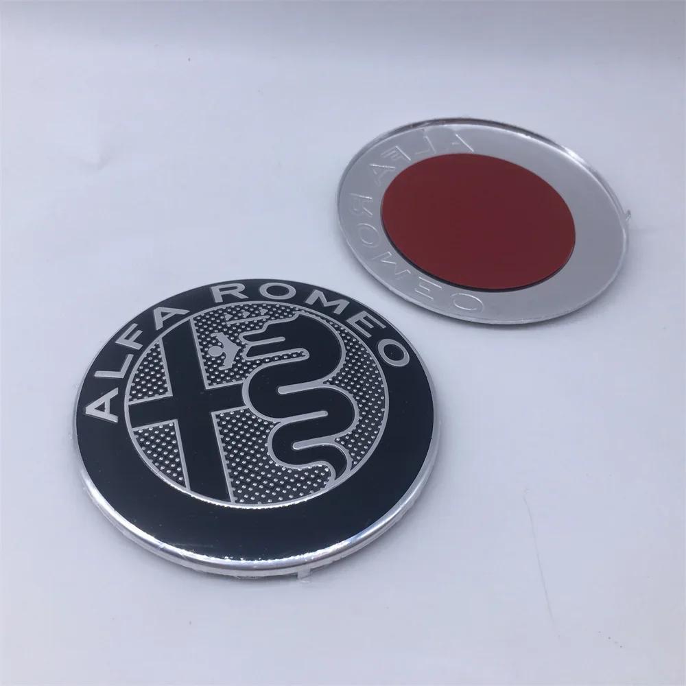 Car Stickers For Alfa Romeo For Alfa Romeo 147 159 74mm Car Front Grill Emblem Giulietta GT Covers Cent New black/Gold/Black Sil