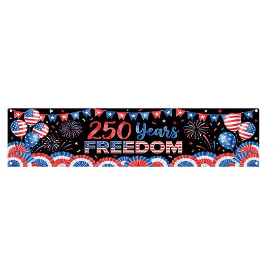 250th Anniversary Banner 6.5x1.5ft 250 Years of Freedom American Patriotic Decoration