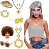 4/5Pcs Disco 50s 60s 70s 80s Set Rockstars Cool Outfits for Halloween Birthday Party Costume Dress Up Accessories