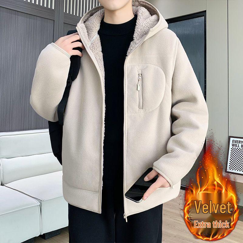 Men's Heavyweight Hooded Fleece Jacket - Winter Outdoor Warmth