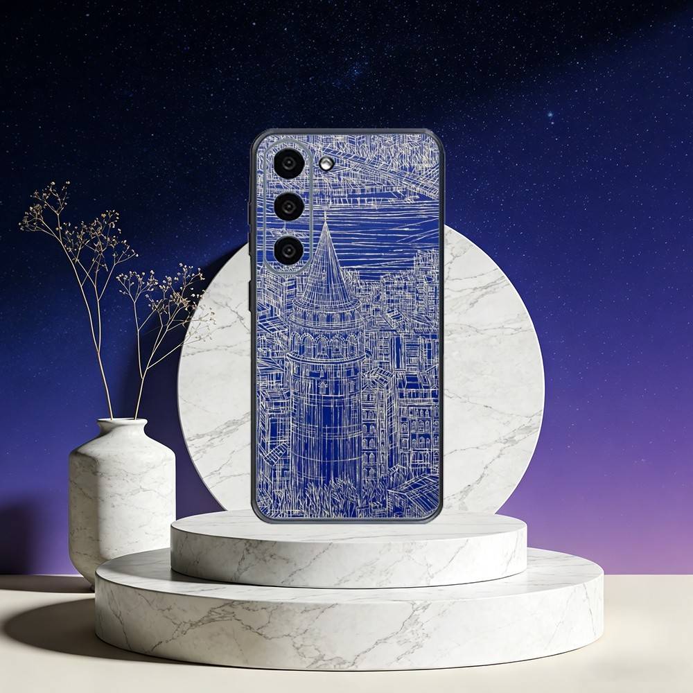 Famous City Sketch City Map Phone Case For Samsung Galaxy A73,A72,A71,A70,A53,A52,A51,Others Soft Black Cover
