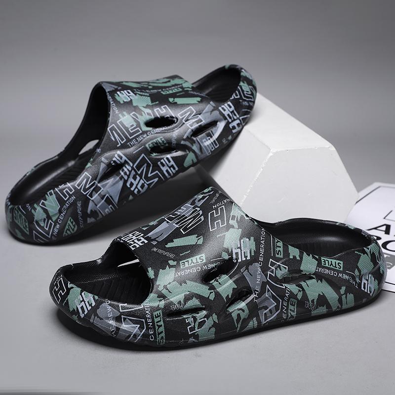 Mode PARZIVAL Mode Herrtofflor Sommar Strand Sandaler Tryck Dam Hemma Badrum Anti-halk Skor Utomhus Vatten Mjuk Sula Tofflor