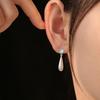 Gradual Change Color Moonstone Water Drop Earrings Vintage Court Vintage Long Matte Geometric Oval Brushed Stud Earrings