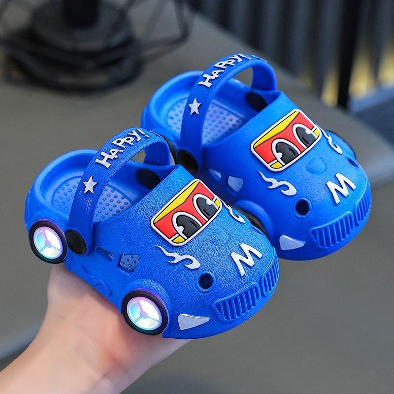 Summer Children's Car Light-emitting Non-slip Soft Bottom Large and Small Children's Bathroom Baby Sandals Slippers Children's Slippers New