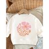European Size Spring and Autumn Baby Girl Comfortable Simple Printed Pattern Versatile Round Neck Sweatshirt