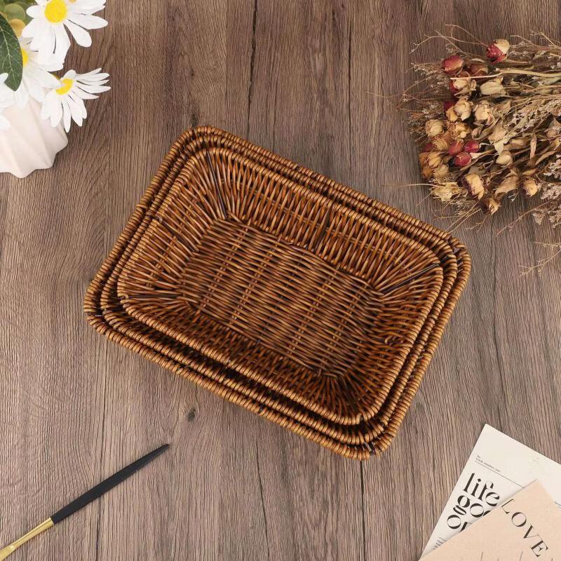 Rattan Woven Serving Tray & Basket