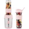 Mini frullatore - H.KoeNIG - SMOO12 - 300 W - 570 ml - Rosa pastello - 2 borracce incluse - Senza BPA