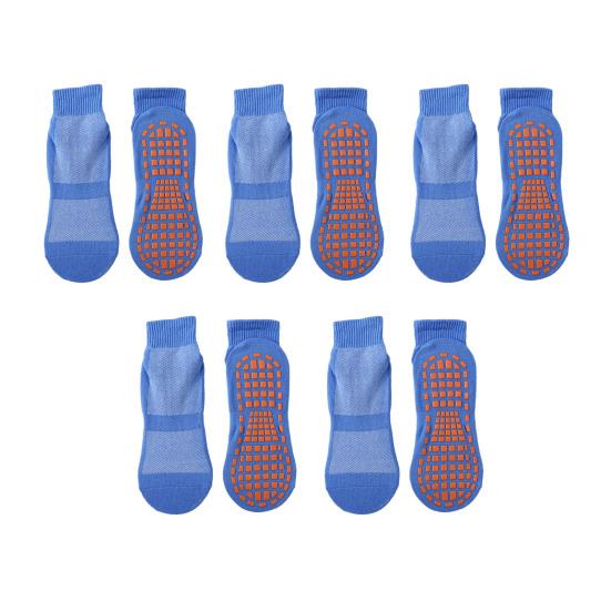 

5 пар взрослых массажных носков, противоскользящие хлопковые носки для батута, дышащие, эластичные, короткие носки для занятий йогой и спортом синий