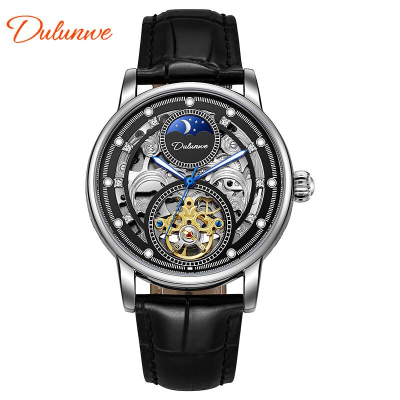 

Dulunwe Модные Роскошные Спортивные Водонепроницаемые Мужские Наручные Часы с Автоматическим Механизмом и Полностью Стальным Ремешком Лучшие Подарки Leather чёрный