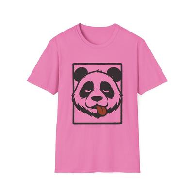 Unisex Softstyle Funny Panda T-Shirt,  Minimalist Cartoon