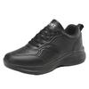 Ultra-light black shoes, new autumn and winter leather surface velvet cotton shoes, flat-bottomed sports and leisure shoes