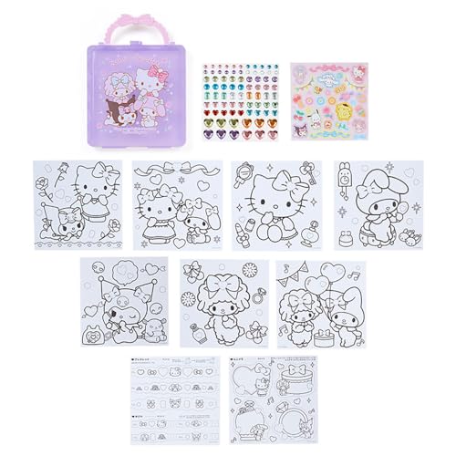 Sanrio Coloring Book & Sticker Set Pink Approx. Width 16 x Depth 3 x Height 22.5cm Sanrio Characters 429074