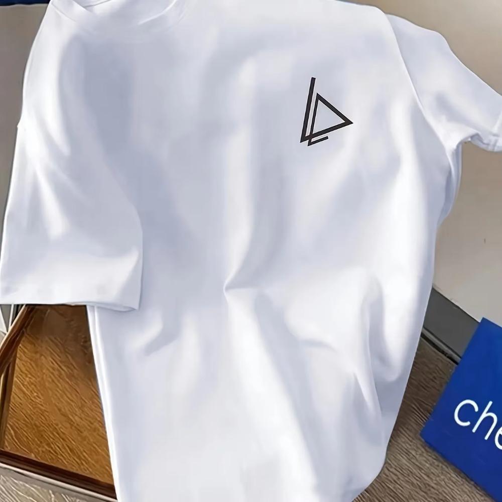 Męska letnia bawełniana 100% modna codzienna luźna duży rozmiar modny wzór nadruk sportowa okrągły dekolt krótki rękaw T-shirt top