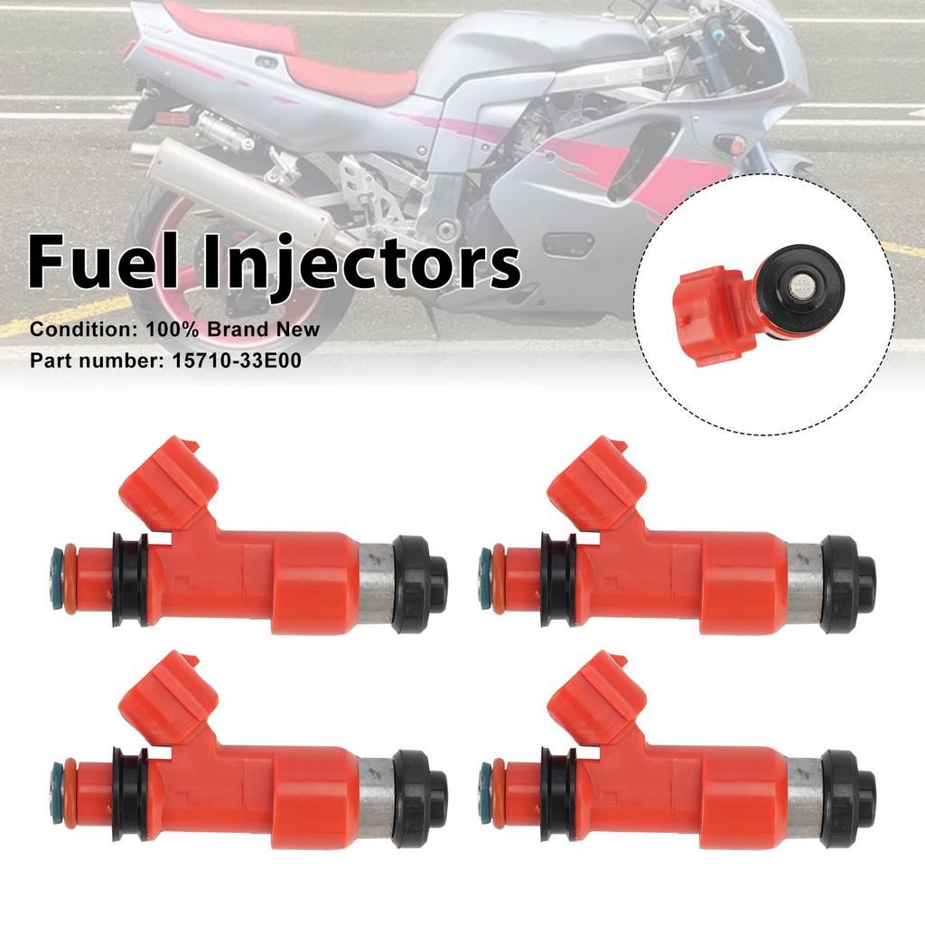 4 Iniettori Carburante 15710-33E00 Per Suzuki GSXR750 GSX-R750 1998-1999