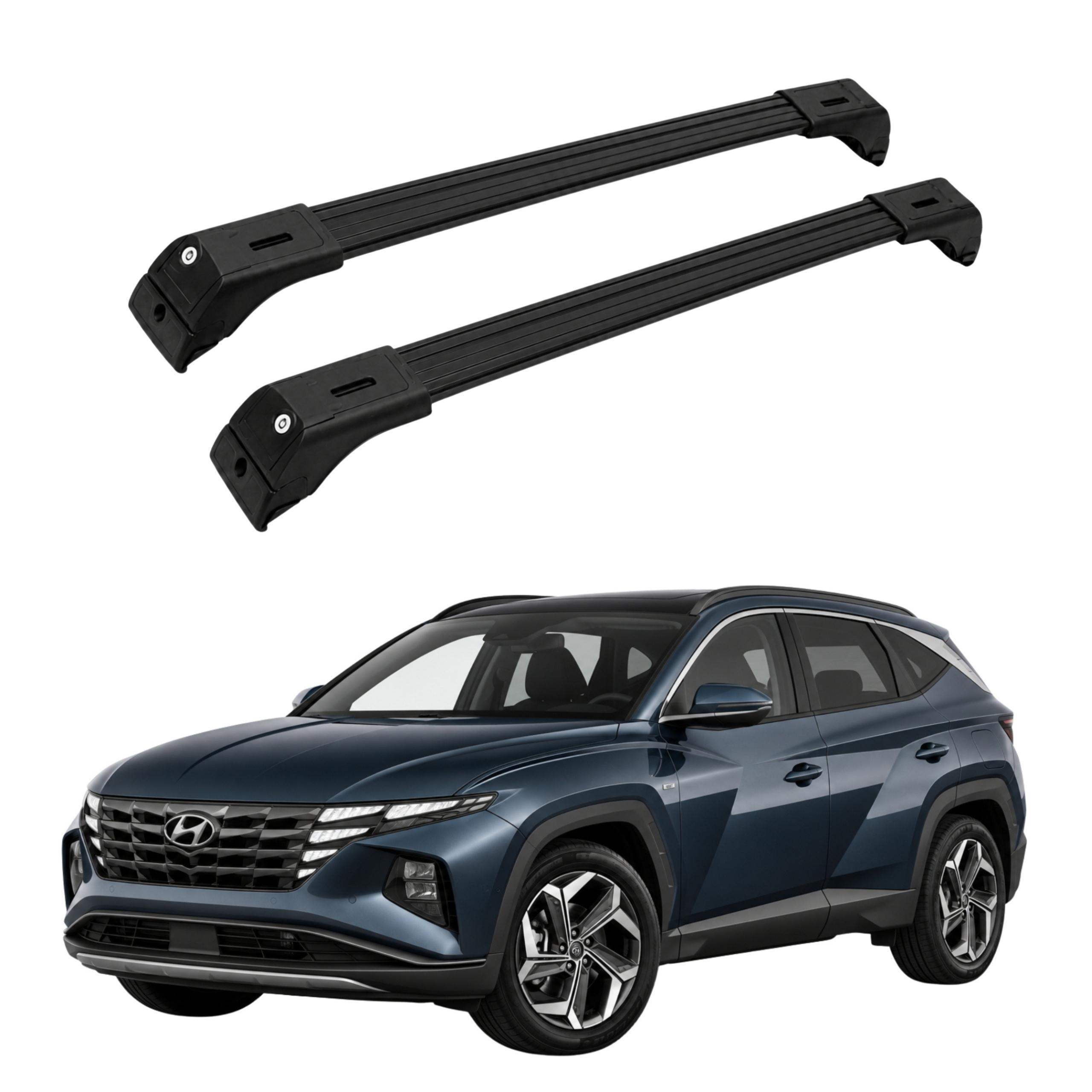 Roof rack with integrated rails for