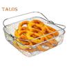 Square Air Fryer Basket for COSORI 5.8QT/for Instant Vortex 6QT Stainless Steel Replacement Basket with Handle Dishwasher Safe Cooking Rack for Even