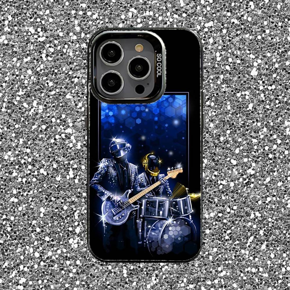 Daft Punk Phone Case For iPhone 16,15,14,13,12,11,Pro,XS,Max,Plus,Mini,SE Black Candy Matte Shockproof Cover