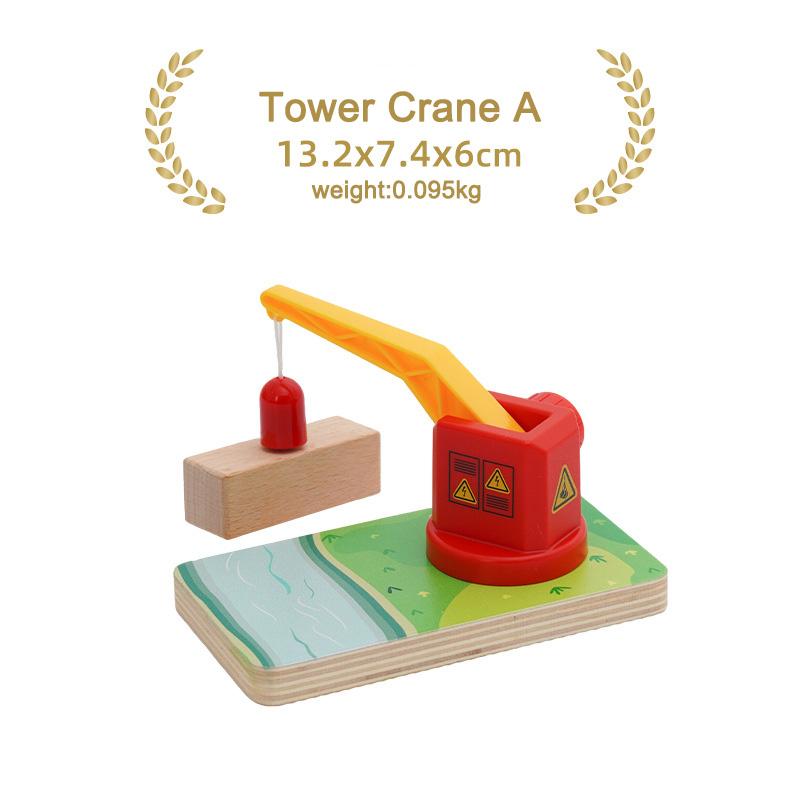 Wooden Track Accessories All Kinds Construction Tower Crane Toys Magnetic Building Compatible with All Brands Wooden Track Toys