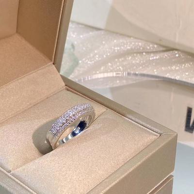 Medené šperky Dámske prstene Európske a americké párové prstene Personalizovaný zirkónový trojradový diamantový prsteň pre ženy