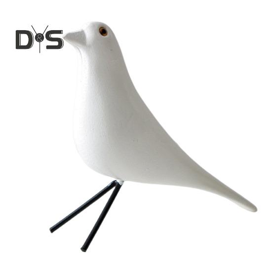 

Деревянная красочная фигурка птицы, расписанная вручную статуя птицы, имитация скульптуры животного, украшение для домашнего офиса, орнамент белый