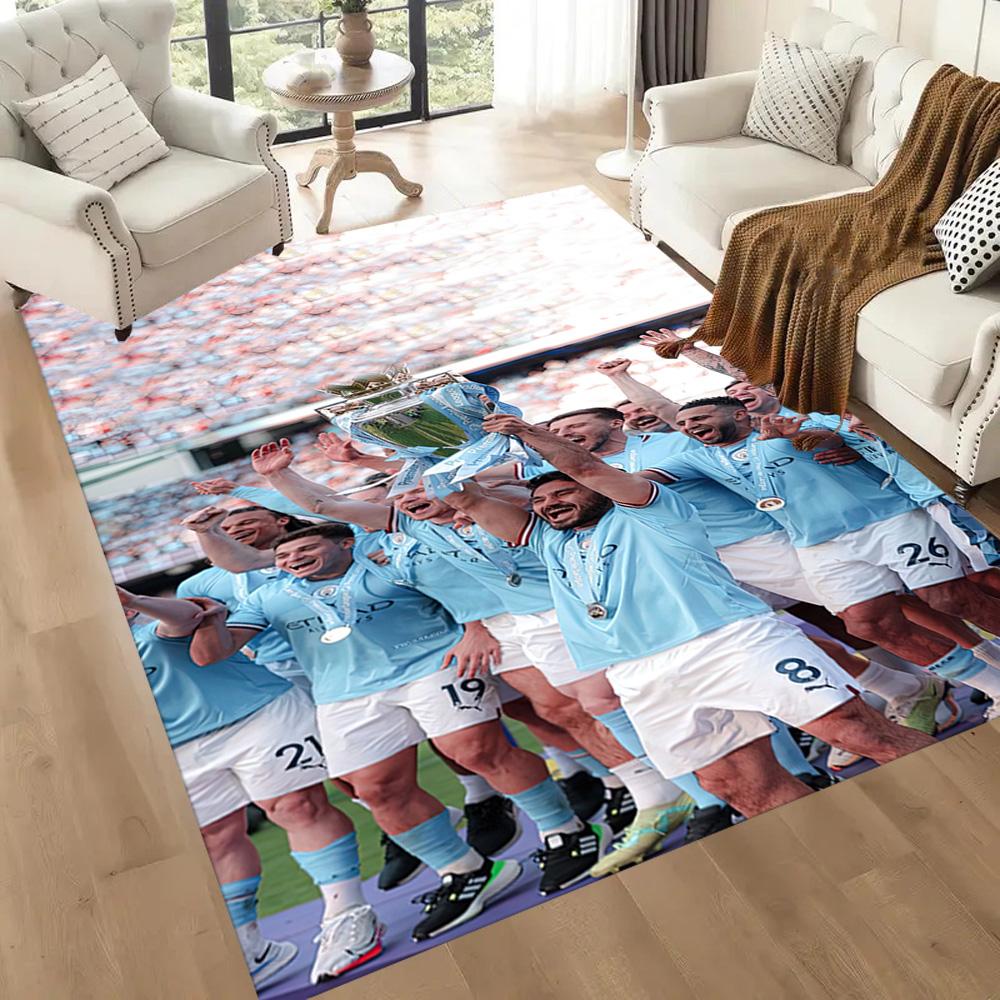Manchester City Floor Rug Office Rug Suitable For Decorate Room Entryway Bedrooms Dining Room Antislip Carpet Decorate Offices Birthdaychristmas Gift