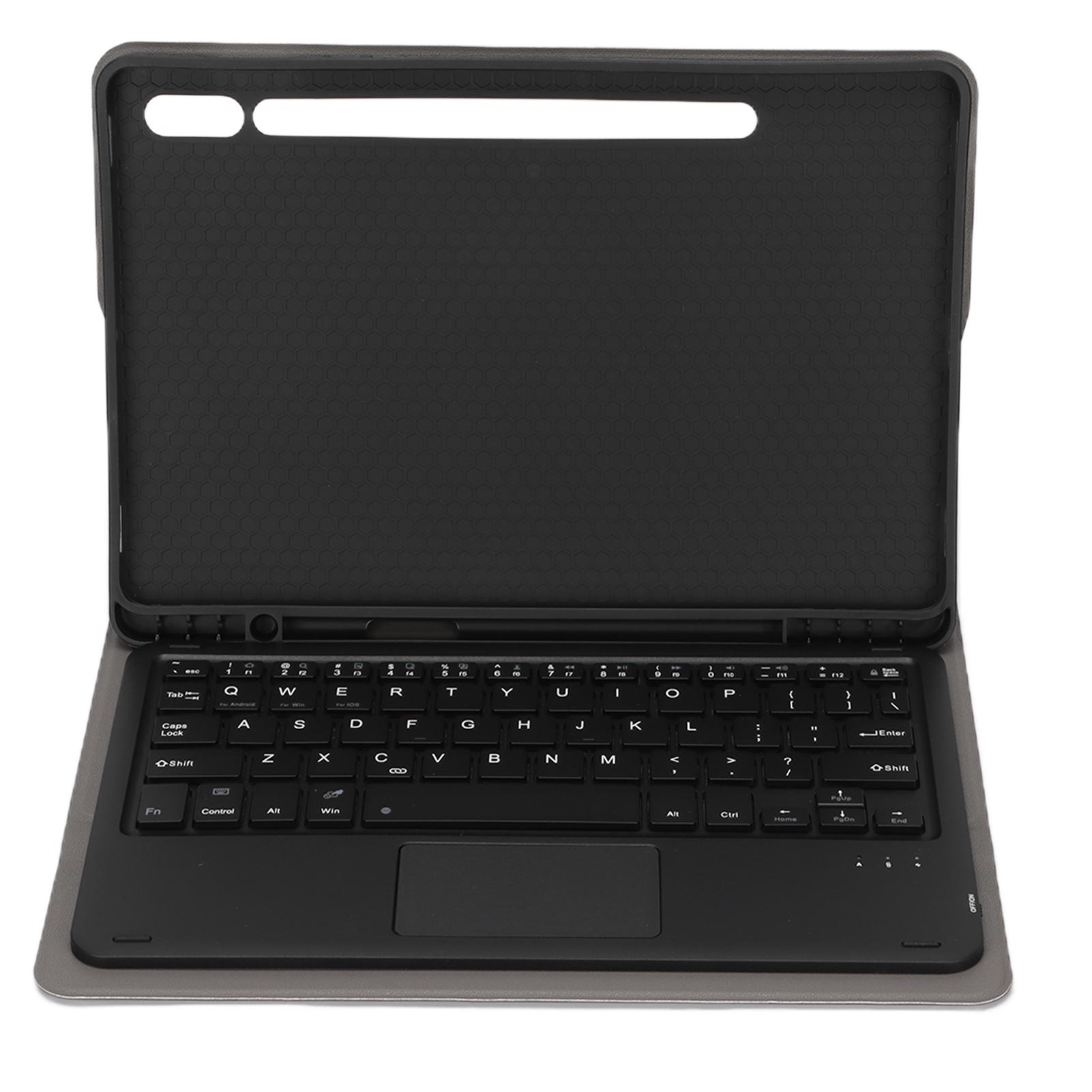 

Беспроводная съемная клавиатура тачпад компьютерные аксессуары с чехлом из искусственной кожи для Samsung Tab S7 чёрный