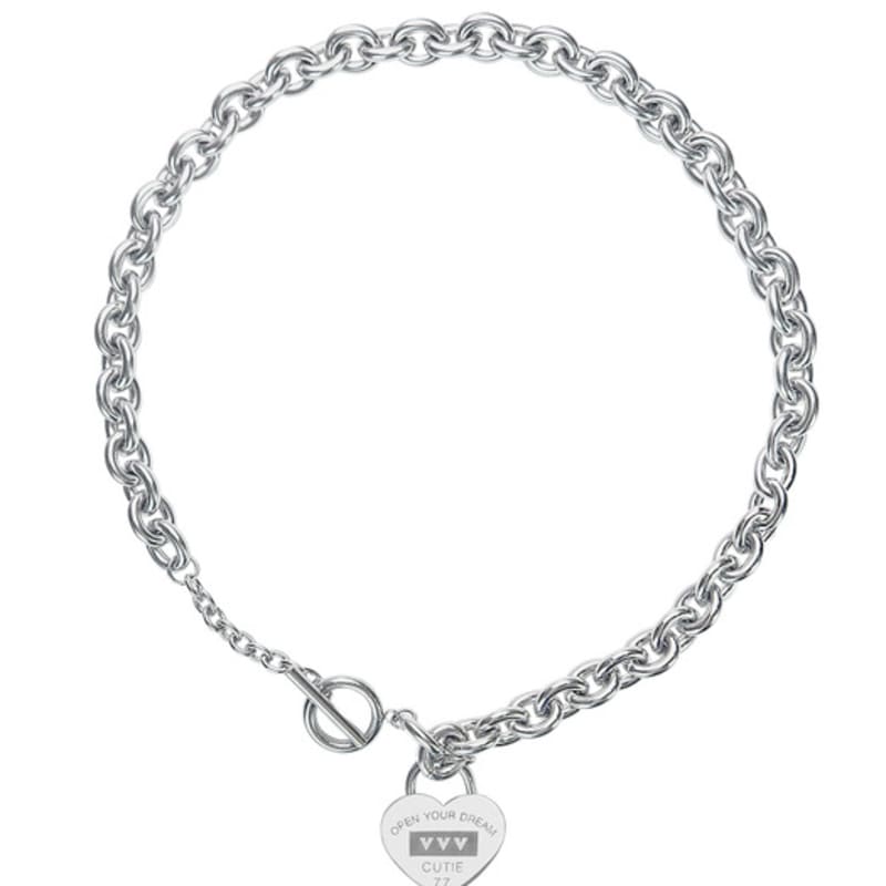 VVV Signature Logo Heart Chain Toggle Surgical Necklace