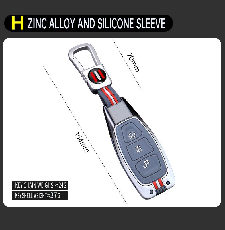 Zinc Alloy Car Key Case Cover Protective Shell Fob for Ford Mondeo Focus Fiesta Kuga C-Max S-Max MK3 Car Interior Accessories