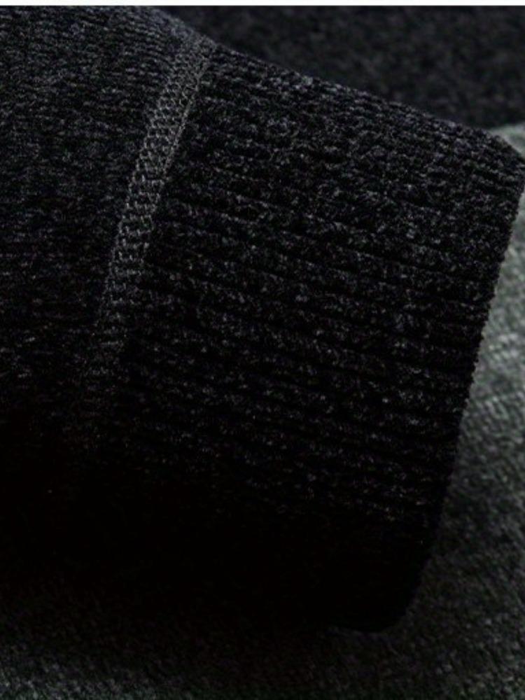 Color Block Knitted Sweater, Men's Casual Warm Mid Stretch Crew Neck Pullover Sweater for Men Fall Winter