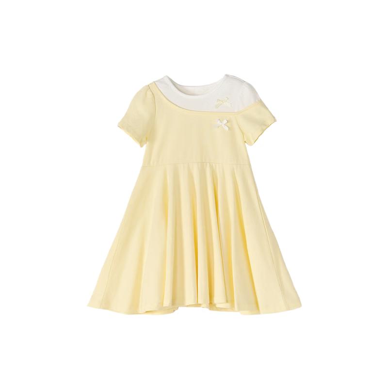 DESA Girls  Summer Bowknot Faux Two-Piece Dress 120