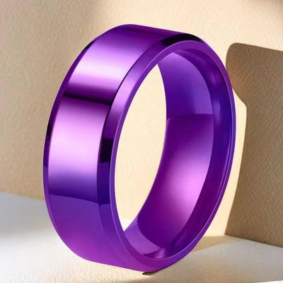 Men's Purple Titanium Steel Hip-Hop Ring - High-End, Unique, Stainless Steel Jewelry