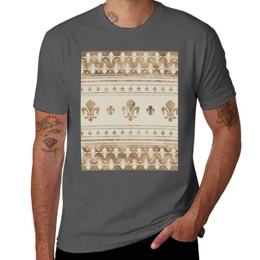 Fleurdelis Pastel Gold Tshirt Dry Fit Running Short Sleeve Top Tshirt