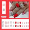 24Pcs/set DIY Nail Accessories Christmas Short False Nails Christmas Fake Nail Extension  Nail Salon