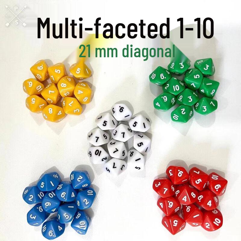 Nanluo Acrylic D10 Number Dice Set (10-Pack)