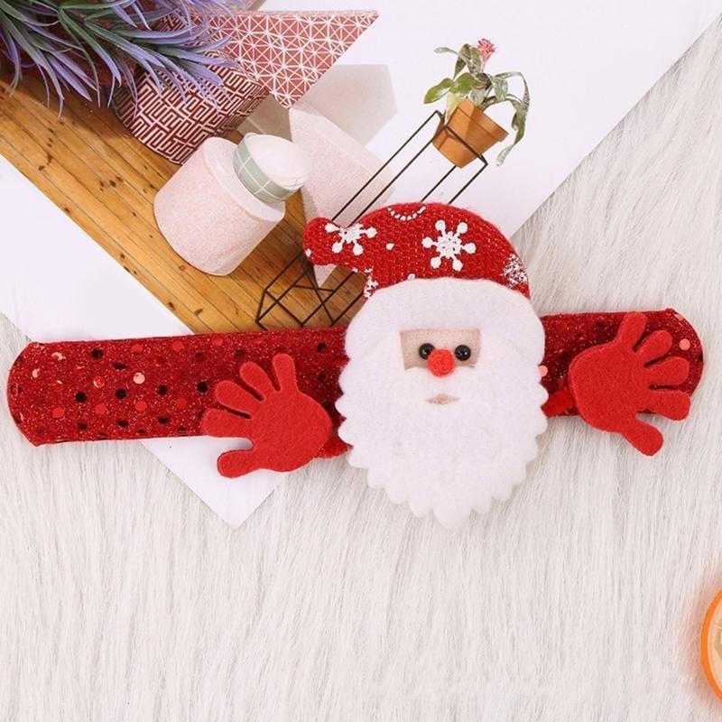 Portable Animal Christmas Slap Bracelets Durable Fabric Festival Parties Decors X3UC
