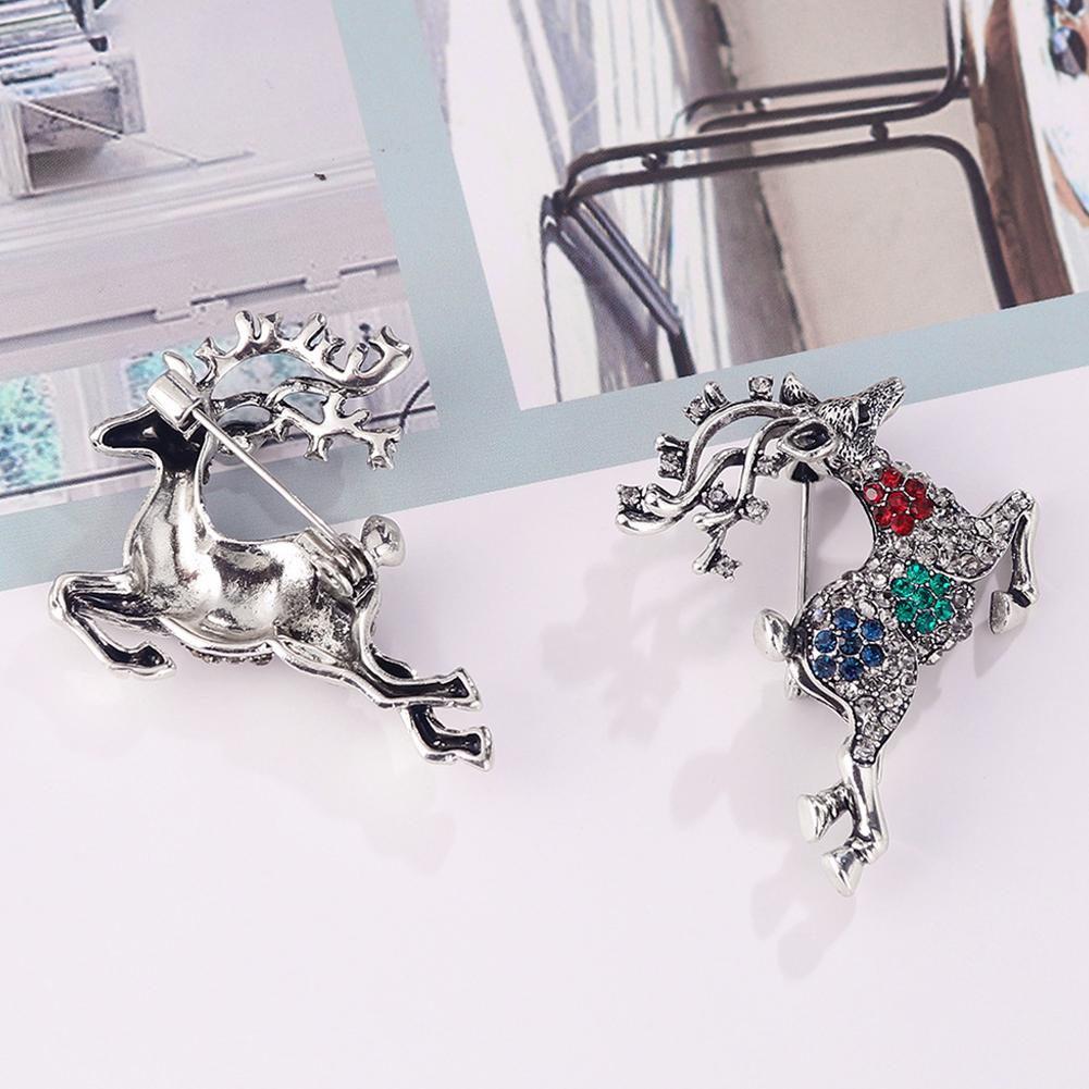 Women Lady Creative Cartoon Sika Deer Brooch Clothing Accessories Christmas Xmas Gift
