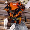 Summer Round Neck 3D Halloween Print Top Fashionable Casual Short Sleeved Women's T-shirts