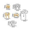 2pcs/Lot Multiple Styles Stainless Steel Bow Shape Charm Pendants for Earrings Necklace Pendant DIY Jewelry Making Accessories