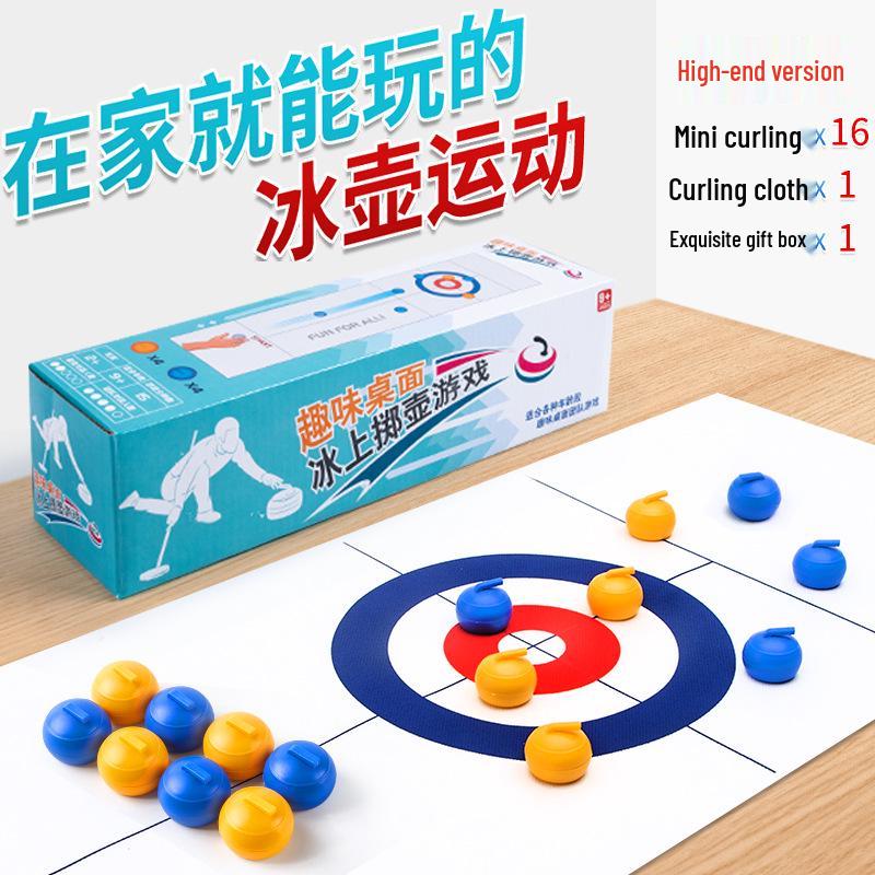 Gioco da Tavolo Curling: Battaglia Indoor per Due Giocatori per Divertimento e Apprendimento Genitore-Figlio
