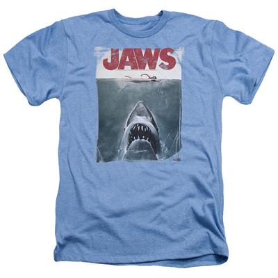 JAWS TITLE Licensed Adult Men's Heather Tee Shirt SM-3XL Unisex T-Shirt