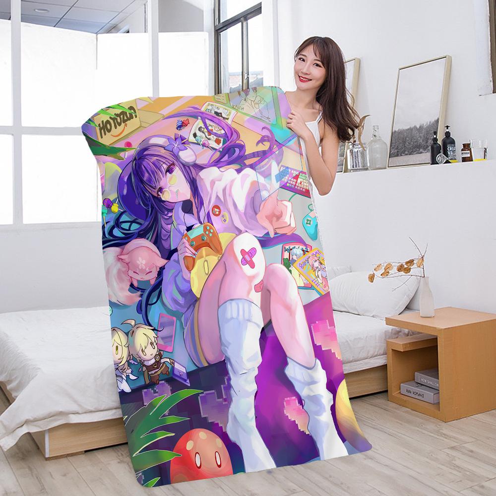 Raiden Shogun Genshin Impact Beach Towels Shower Towel Sauna Travel Spa Microfiber Quick Dry Gym Accessories Cute Room Decor