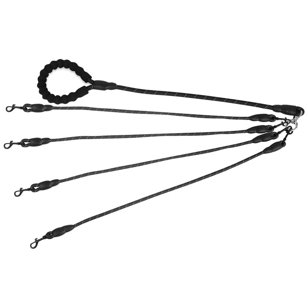 4-Dog Tangle-Free Leash – Detachable Independent Lines with Comfort Grip, Heavy-Duty Nylon for Multi-Dog Walks